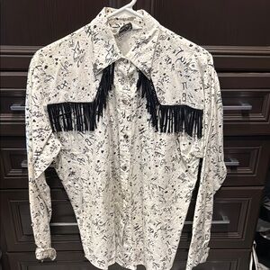 Western Fringe Button-Up Shirt